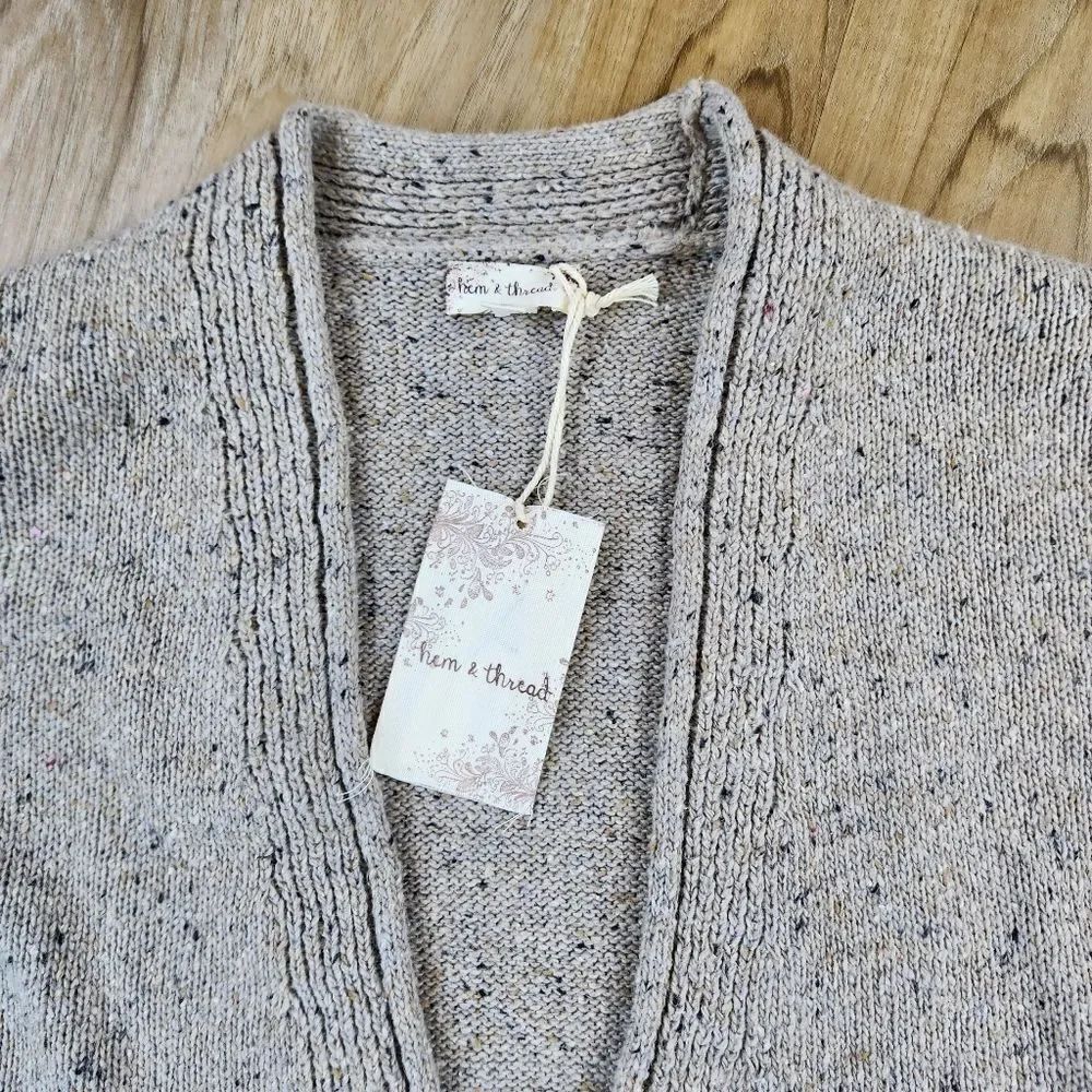 🩵NWT Hem & Thread Tan Long Sleeve Cardigan Sweater Small - Picture 6 of 12